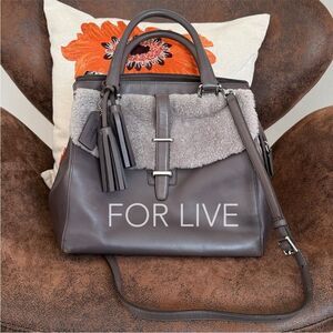 Coach Legacy Satchel 26366 Leather Shearling Bag W/Strap, Hangtag Tassels 2013